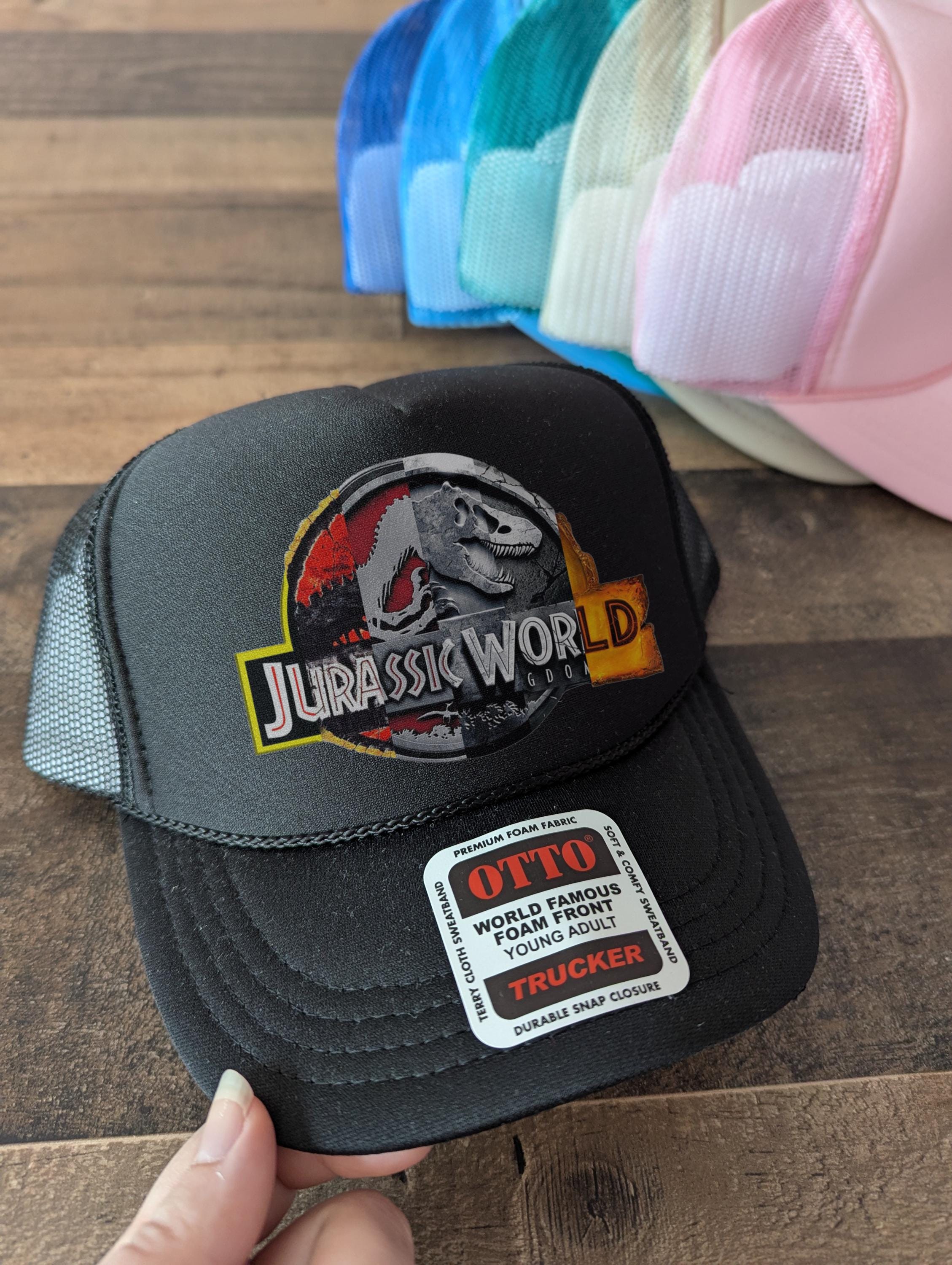 Jurassic World Foam Trucker Hat, Simple Dino Colored Caps, Cool