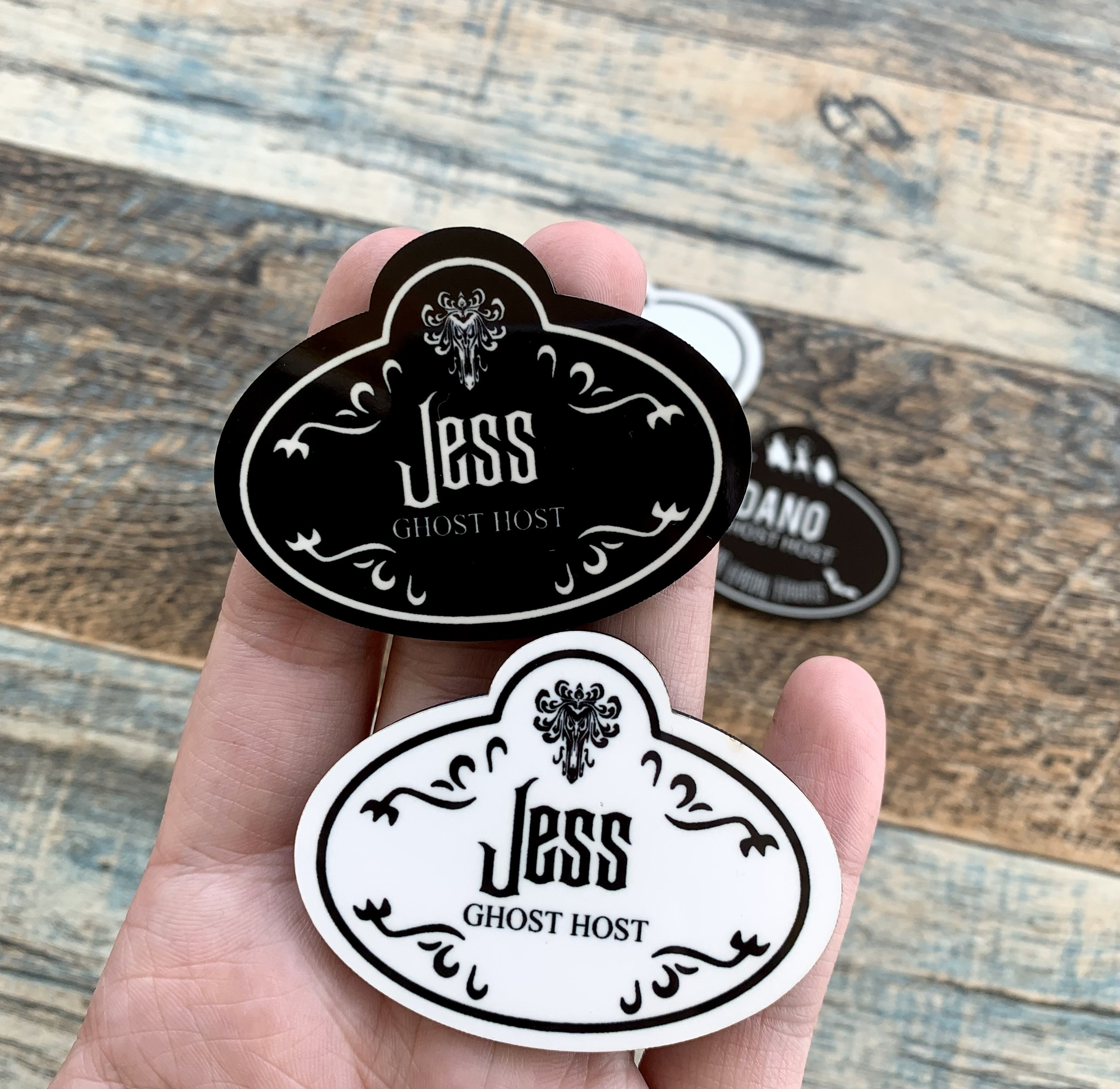 CM Halloween Ghost Host Pin Badge, Haunted Mansion Halloween pin, employee pin, halloween disney pin, Personalized Disney Name Tag