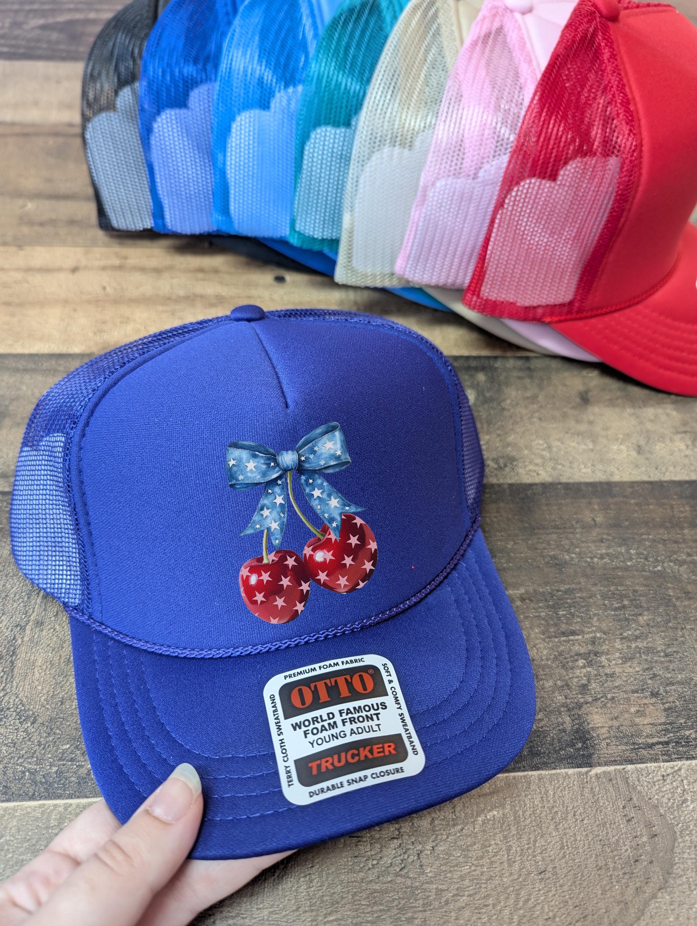 MOTHER The 10-4 Wild Cherries Trucker Hat Sweet Rhinestone Brim NWT OS Green Very Cherry Trucker Hat – Packed Party main image 4