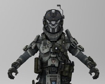Titanfall IMC Battle Rifle Pilot Wearable Armor Template for EVA Foam