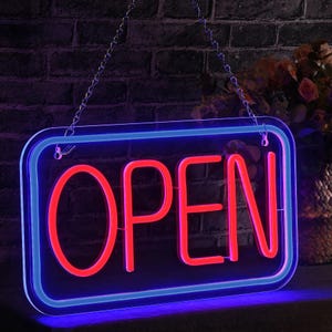 Open Signs for Business,Bright Display Size 16&quot;x 9&quot; Open Neon Sign for Wall Decor Neon Light for Shop Window Door Florist Bar Salon Cafe Bar