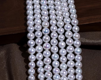 Perlas de agua dulce de 9-11 mm, perlas sueltas grandes y redondas blancas naturales, hechas a mano, regalo para mamá, perlas Edison de alto brillo de 9, 10 y 11 mm.