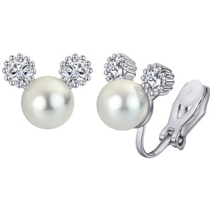 8mm Freshwater Pearl Clip On Earrings Not Pierced Elegant Stud Jewelry For Women Girls Wedding Birthday Party Christmas Day Gifts for Her