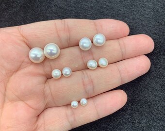 5 Pairs Pearl Earrings for Women,Sterling Silver Hypoallergenic Freshwater Cultured Handmade AAA+ Real Pearl Earrings(4/5/6/8/10mm)