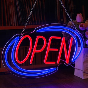 Open Signs for Business,LED Neon Open Sign 16&quot;x 10&quot;, Neon Signs for Wall Decor,Perfect for Shop Windows Doors Pubs Coffee Shops Florists