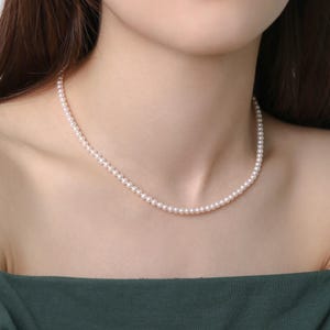 Pearl Necklace,Freshwater Real Pearl Beaded Necklace 925 Silver Necklace,Wedding Choker Necklace,Bridesmaid Gift,Gift for Her,Christmas Gift