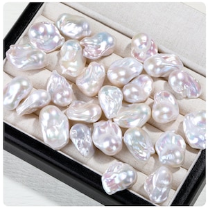 15x26mm Natural Freshwater White Big Baroque Pearl Beads,Fireball Pearl for DIY  Pearl Wedding Bridal Necklace Jewelry Making Gifts(1 PCS)
