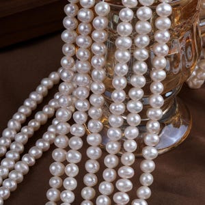 7-8mm Natural Freshwater Loose Pearl Beads,7mm 8mm White Pearl Necklaces Bracelet Jewellery Making,Gifts for Her, Gifts for Mom,Real Pearls