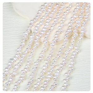 5-5.5mm White Rice Freshwater Loose Pearl Full Strand, Small Pearl Beads for Necklace Bracelet Jewelry Making Gift for Her Wedding Christmas