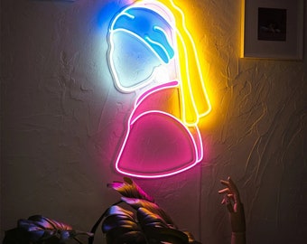 Girl Neon Signs for Wall Decor,Handmade LED Neon Lights Signs for Home Room Wall Decor,Neon Signs for Bedroom Bar Store Home Party Wall Art