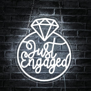 Just Engaged Neon Sign,Neon Signs for Wall Decor,Wedding Neon Sign for Room,Bedroom,Wedding Party,Wedding Decor Neon Sign Light,Gift for Her