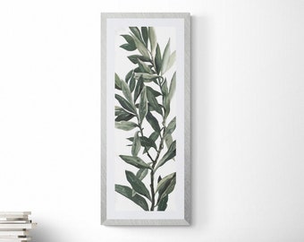 Druckbare Wandkunst Greenery Drucke Botanisches Kunstwerk 12x36 Lang Vertikal Schmal schmal digital Download Dekor moderne Bauernhaus Blätter druckbar