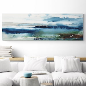 Abstract Beach Art Large Wall Art Oversized Horizontal Wall Art Over Bed Wall Decor Wide Panoramic Canvas Wall Art Print Above Couch Decor