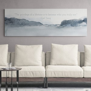 Minimalist Wall Art for Office Art Extra Large Long Narrow Horizontal Above the Couch Canvas Prints Tranquil Relaxing Bedroom Art Carl Jung