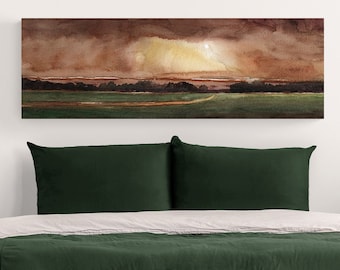 Landscape Long Narrow Skinny Horizontal Canvas Wall Art Prints, Bedroom Wall Decor Over the Bed Rectangular Room Decor, Above Couch Home Art