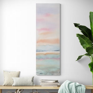 Danish Denmark Pastel Color Tall Vertical Long Narrow Extra Large Canvas Wall Art Print Beach Water Color Abstract Landscape Bedroom Artwork