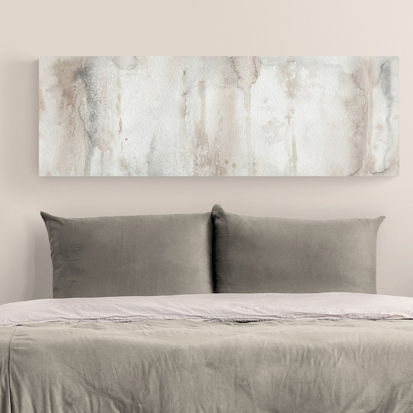 Warm Earth Tone Decor Neutral Abstract Extra Large Canvas Art, Long Narrow Horizontal Wall Art Above Bed Decor, Bedroom Livingroom Art Work