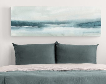 Bedroom Wall Decor Over Bed Calm Long Narrow Horizontal Canvas Wall Art Prints, Abstract Painting Watercolor Original House Home Room Decor