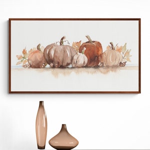Fall Samsung Frame TV Art, Fall Pumpkins, The Frame TV Art, Digital Download Art, Autumn Pumpkins Wall Art, TV Art,Watercolor Art,Home Decor