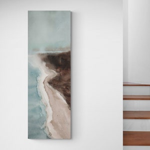 Vertical Wall Art Oversized Large Tall Long Narrow Canvas Art Prints Coastal Beach Watercolor Painting Living Room Wall Hanging Bedroom Art