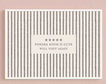 Cute Bathroom Wall Art • 5 Stars Powder Room Review • Minimalist Striped Poster Rolled Unframed