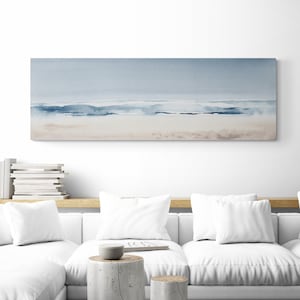 Beach Art Neutral Coastal Farmhouse Colors Horizontal Long Narrow Wall Art Beachy Relaxing Bedroom Over Bed Decor Beach House Wall Art Work