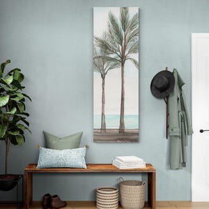 Vertical Tall Palm Trees Canvas Long Narrow Vertical Wall Art Prints, Vertical Picture Oversized Tropical Island Ocean Home Room House Decor