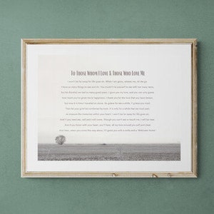 To Those Whom I Love Those Who Love Me, Instant Download Printable Art, Memory Poem, Grief Poem, Sympathy Quote,Sympathy Gift Loss of Father