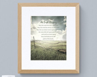 May the Road Rise Up Print Printable Wall Art Irish Blessing Inspirational Quotes Living Room Decor Apache Blessing St Patricks Day Gift