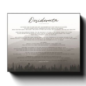 Desiderata Poem Large Office Canvas Wall Art Inspirational Saying Neutral Wall Art Rectangle Oversize Wall Decor Desiderata Print Artwork