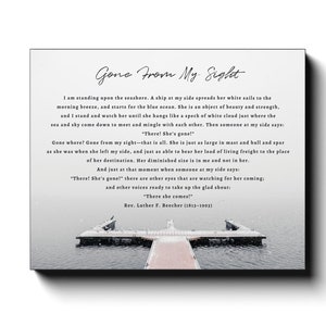 Gone From My Sight Poem Luther Beecher Grief Quote Canvas Wall Art Sympathy Loss Poetry Bereavement In Memory of Remembrance Gifts Decor