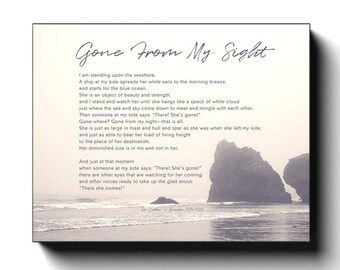 Gone From My Sight Luther Beecher Grief Poem Canvas Wall Art - Etsy Hong  Kong