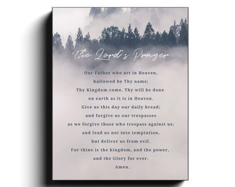 The Lords Prayer Canvas Wall Hanging Our Father Prayer Grace Wall Art Scripture Wall Decor Catholic Gifts Christian Family Dining Table