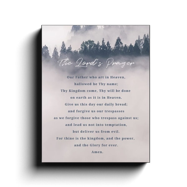 The Lords Prayer Canvas Wall Hanging Our Father Prayer Grace Wall Art Scripture Wall Decor Catholic Gifts Christian Family Dining Table