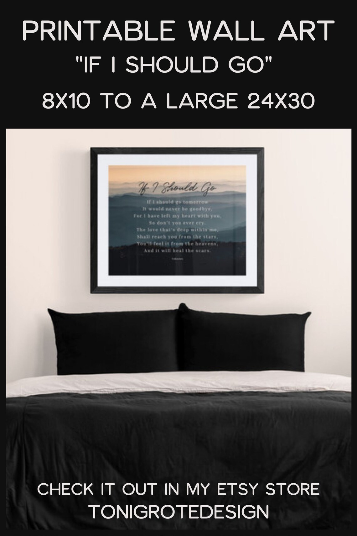 Printable Art If I Should Go Poem Sympathy Gift Loss Of Etsy Printable art if i should go poem sympathy gift loss of etsy
