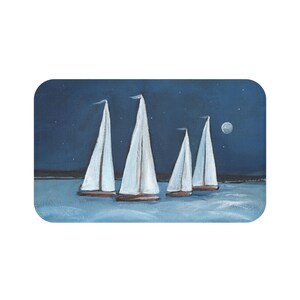 Küsten-Dekor-Badezimmer Segelboote Badematte süße Badematte | Etsy