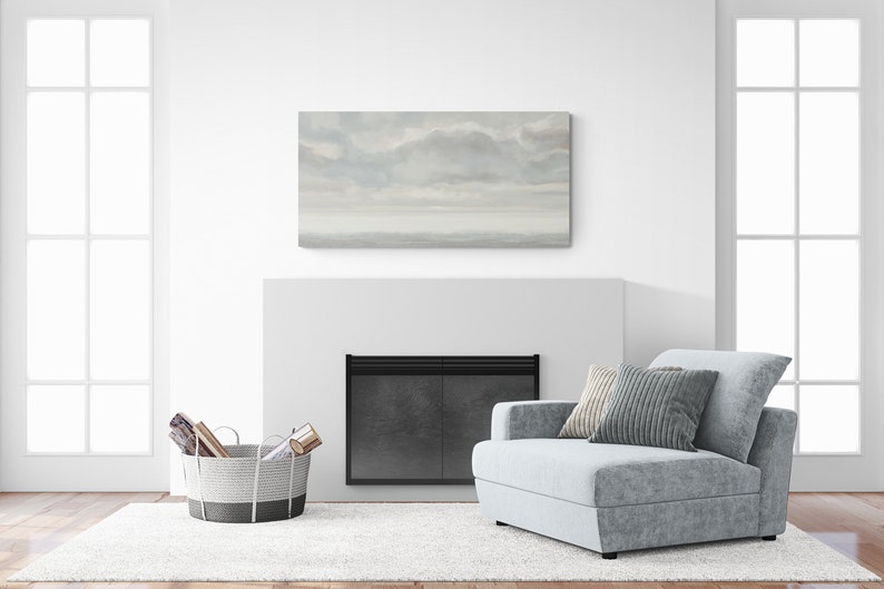 Clouds Print Over the Bed Decor Cloud Painting Original Art Extra Large