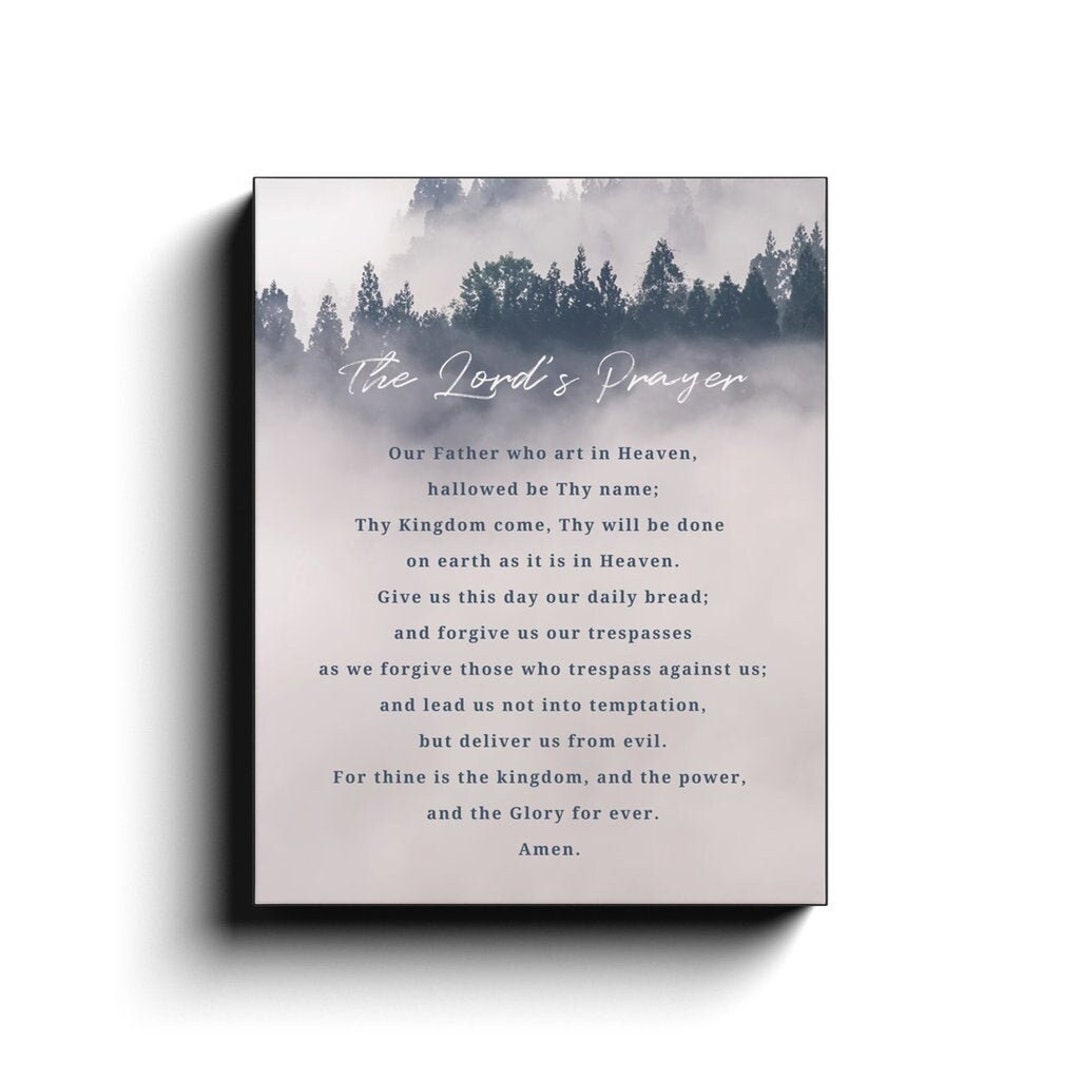 The Lords Prayer Canvas Wall Hanging Our Father Prayer Grace Wall Art ...