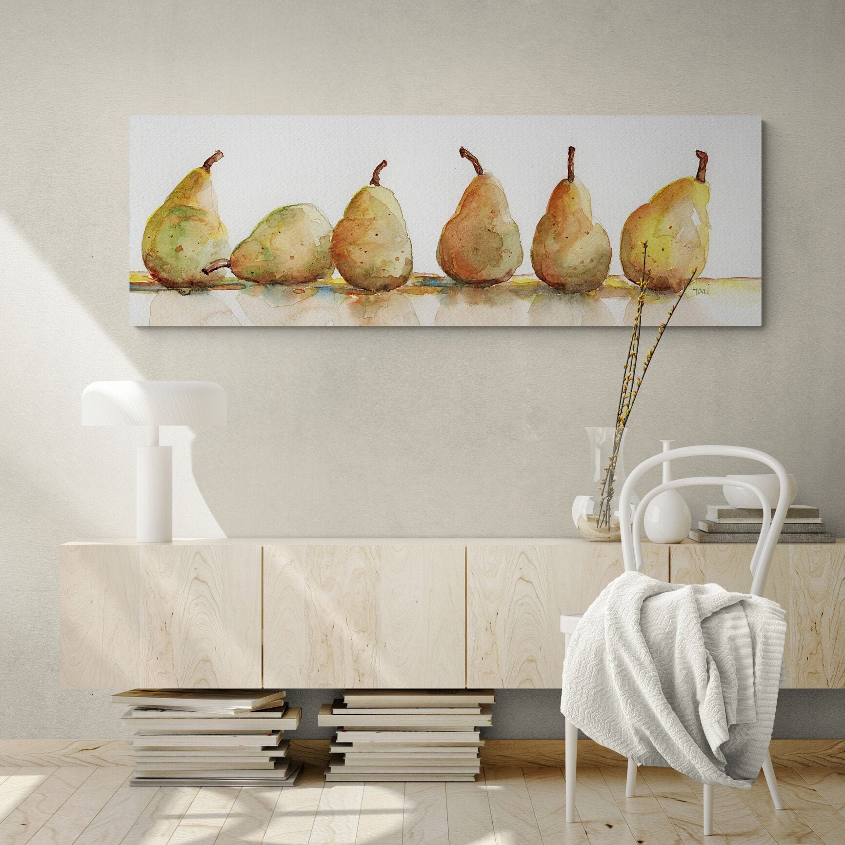 Horizontal Wall Art Kitchen Art Canvas Pears Kitchen Wall Etsy