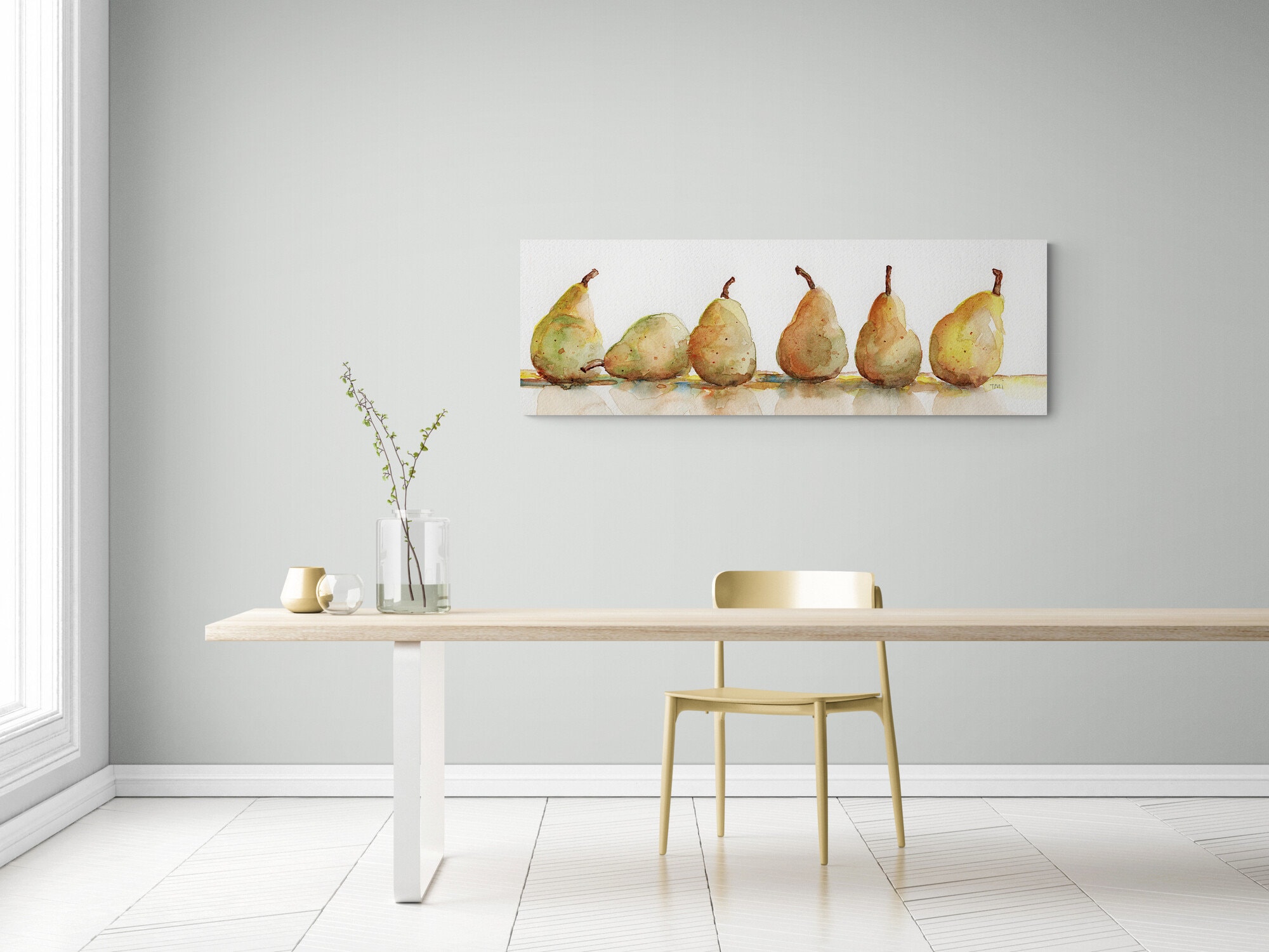 Horizontal Wall Art Kitchen Art Canvas Pears Kitchen Wall Etsy
