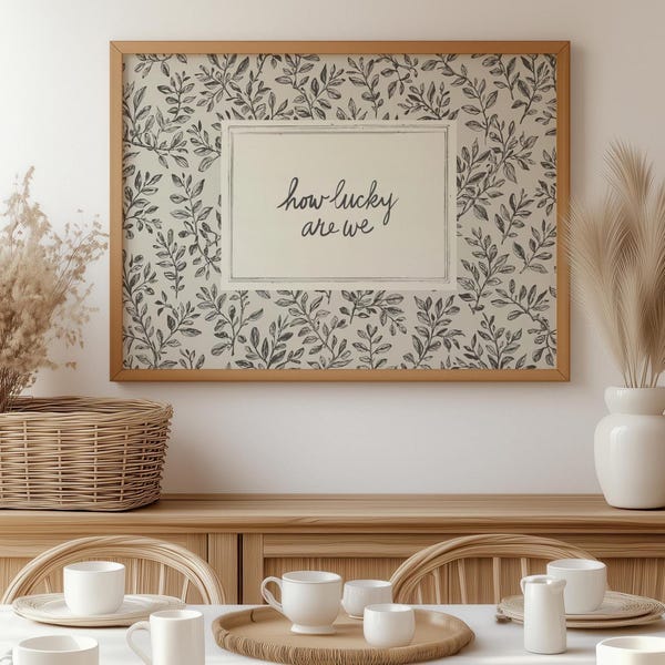 How Lucky Are We Poster • Vintage Botanical Wall Art • Rolled Print