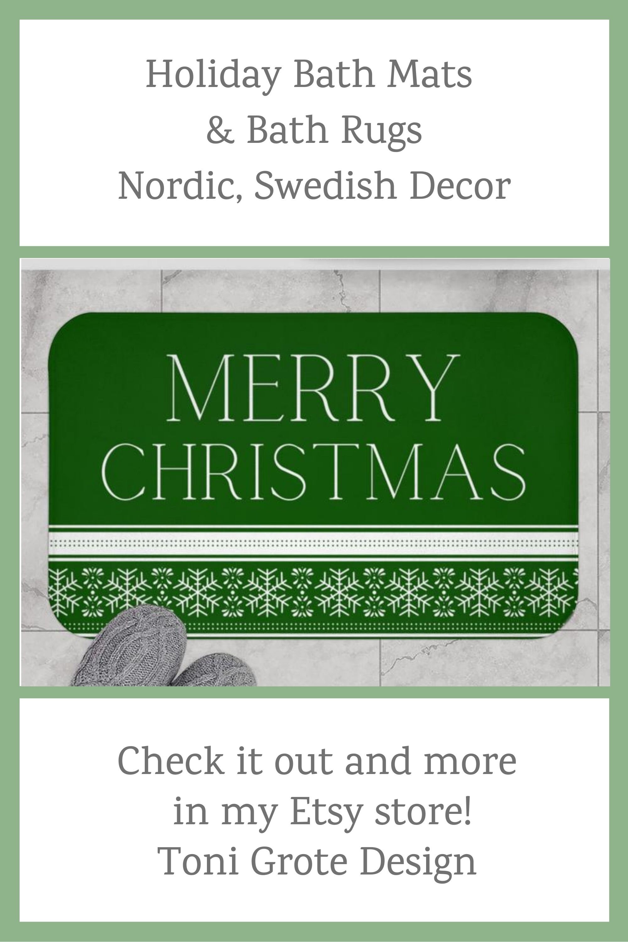 Merry Christmas Bath Mat Bath Mats and Rugs Bathroom Mat Etsy