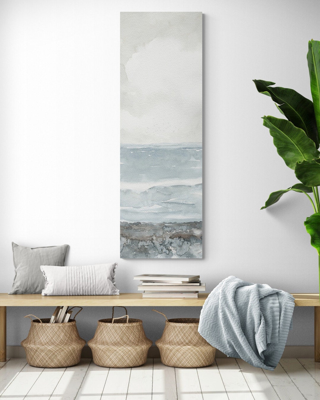Coastal Landscape Vertical Wall Art Canvas Prints Narrow Tall Decor