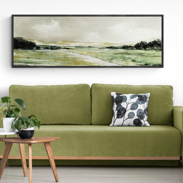 Wall Art Prints Living Room Modern Above Couch Decor Long Narrow Horizontal Landscape Art Print Framed Canvas Large Over Bed Bedroom Decor