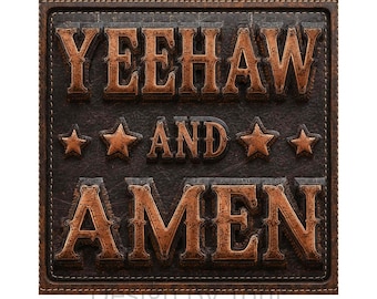 Christian Western Cowgirl en similicuir Yeehaw et Amen PNG Petite ville Girly Rodeo Design tendance Clip Art