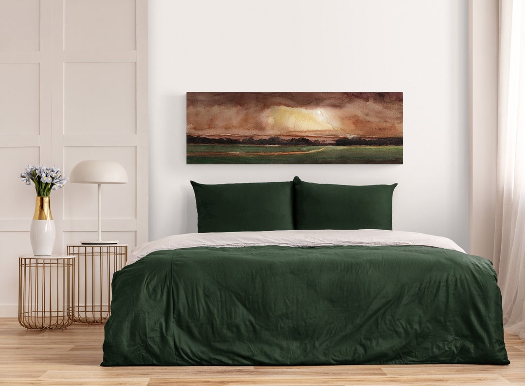 Landscape Long Narrow Skinny Horizontal Canvas Wall Art Prints, Bedroom