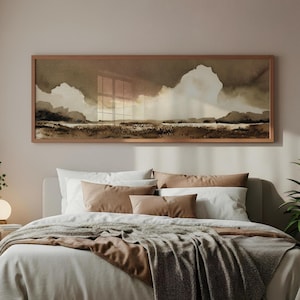 Long Narrow Cloudscape – Moody Neutral Landscape Printable Two Ratios 1x3 1x2