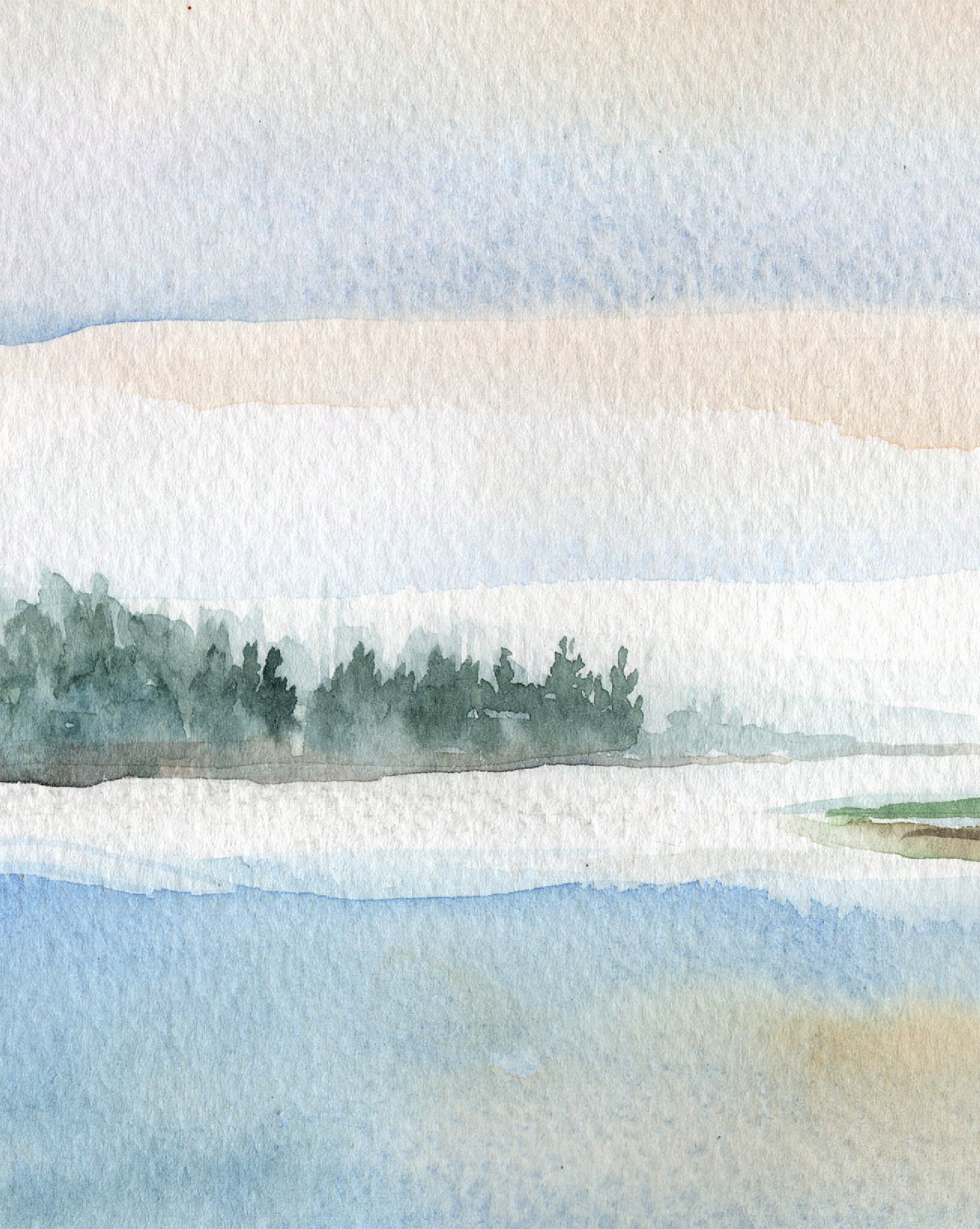 Watercolor Landscape Printable Set of 3 Prints Horizontal | Etsy