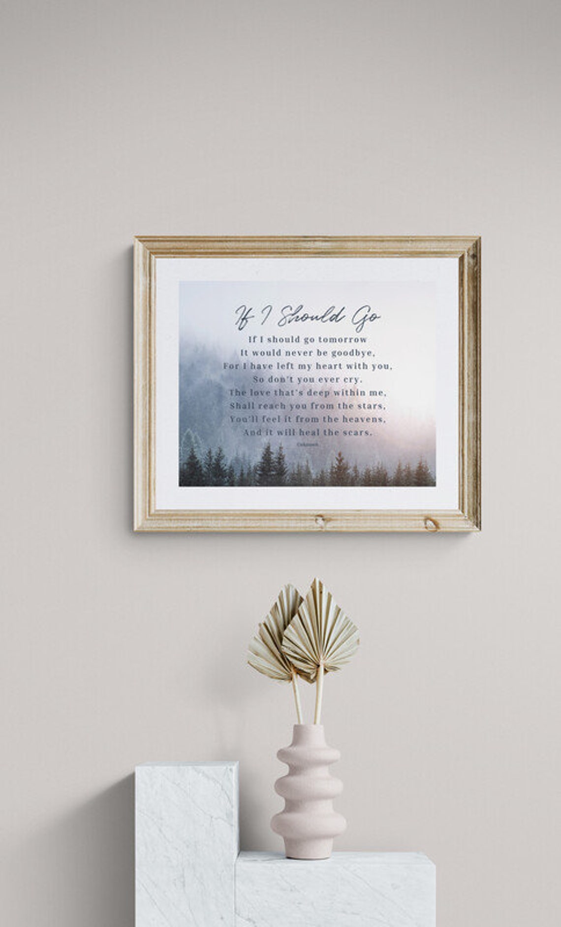 Printable Art If I Should Go Poem Sympathy Gift Loss Of Etsy Printable art if i should go poem sympathy gift loss of etsy