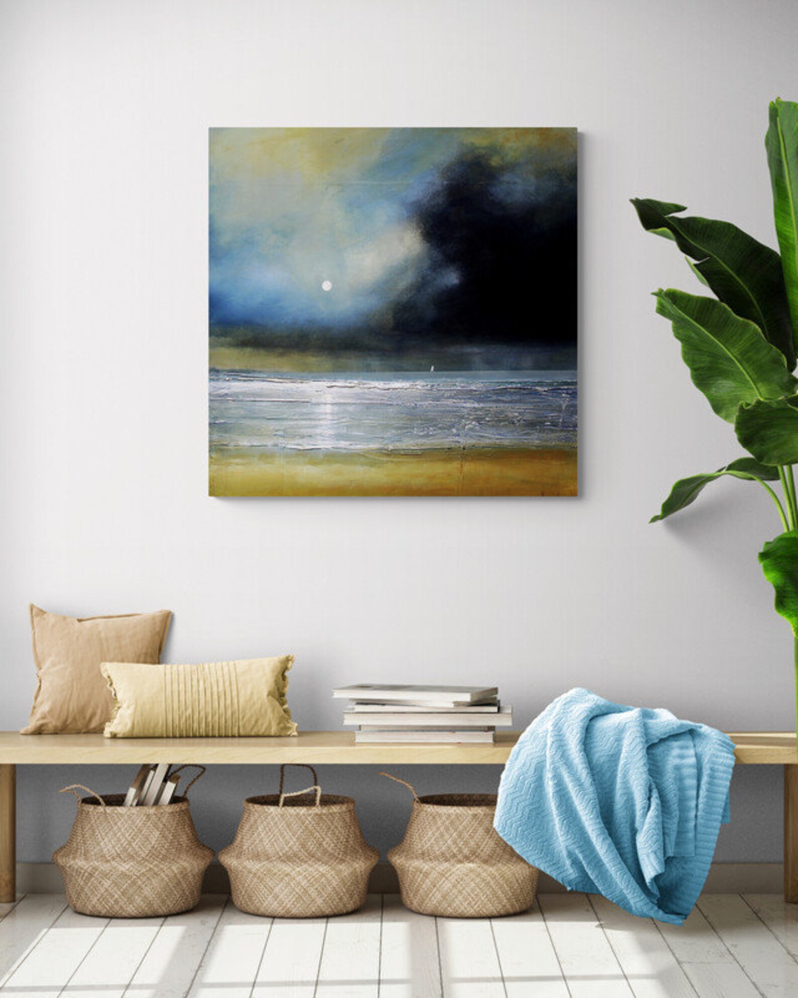 Ocean Wall Art Canvas Wall Art Abstract Beach Wall Art Etsy
